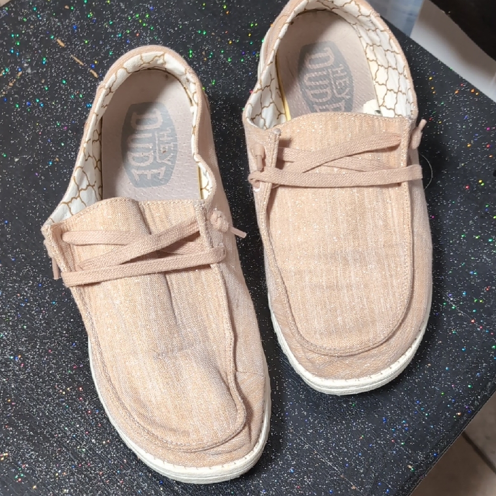 Hey Dude Women's Sparkling Rose Gold Loafers